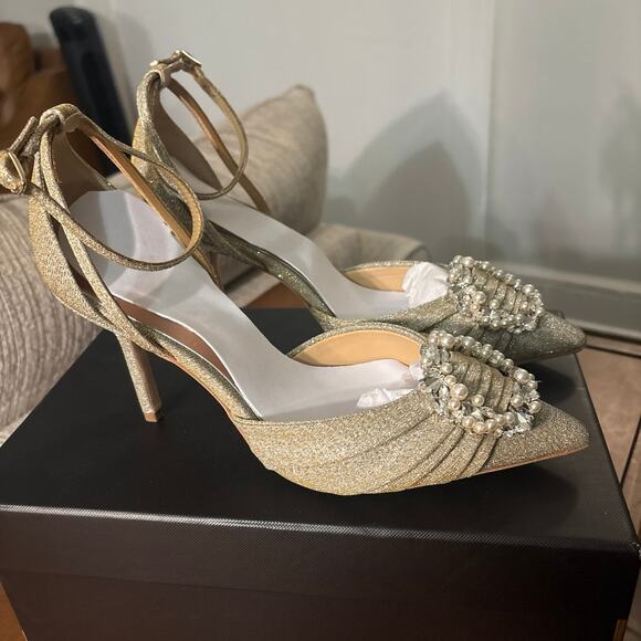 Badgley Mischka - Ankle Strap Stiletto - Women’s size 7.5 - Picture 1 of 10